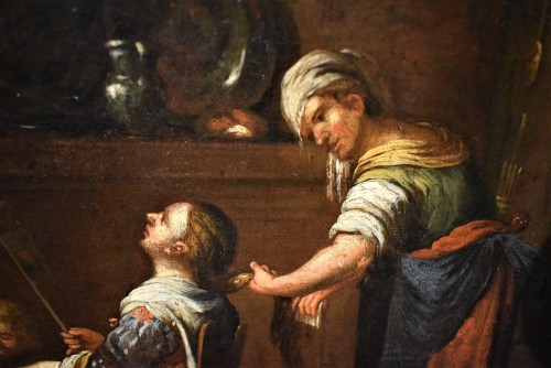 Louis XIV - Intérieur avec scène de toilette - Atelier de David Teniers II (1610-1690)